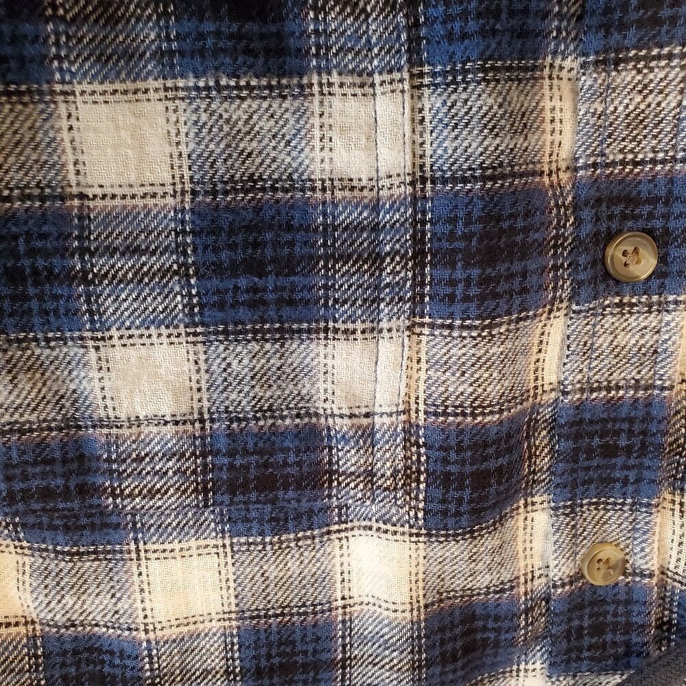 AMERICAN EAGLE SZ M Mens Soft Flannel Plaid Relaxed Button down Hoodie - Picture 8 of 9